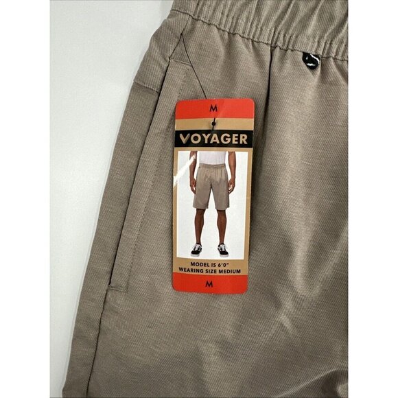 Voyager Men's Elastic Waist Shorts Size Medium Dark Khaki - Picture 4 of 5